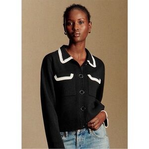 Sezane Black and White Blazer